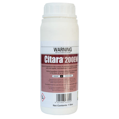 Citara 200EW Fungicide 1L Controls Powdery Mildew & Blackspot.