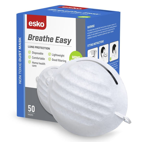 Breathe Easy Dust Mask Non-Valved 50Pk