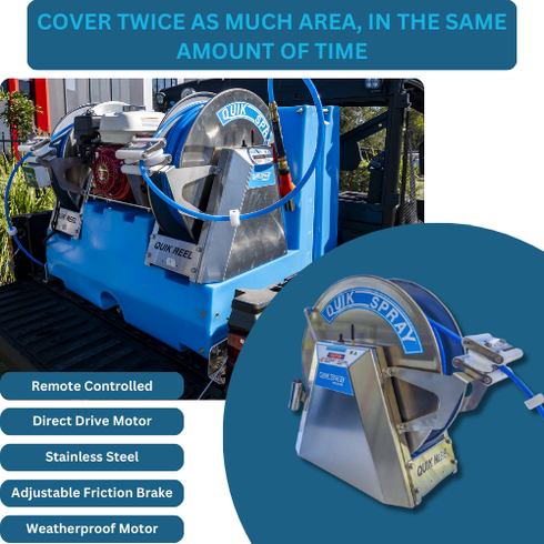 Quik-Spray QR100 12V Hose Reel 100M Hose 150W Motor