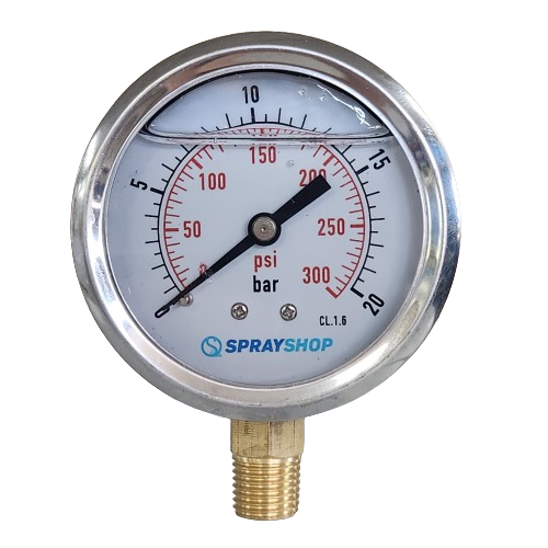 Sprayshop Cropping Sprayer Pressure Gauge Lower Mount 63mm 0 - 300psi