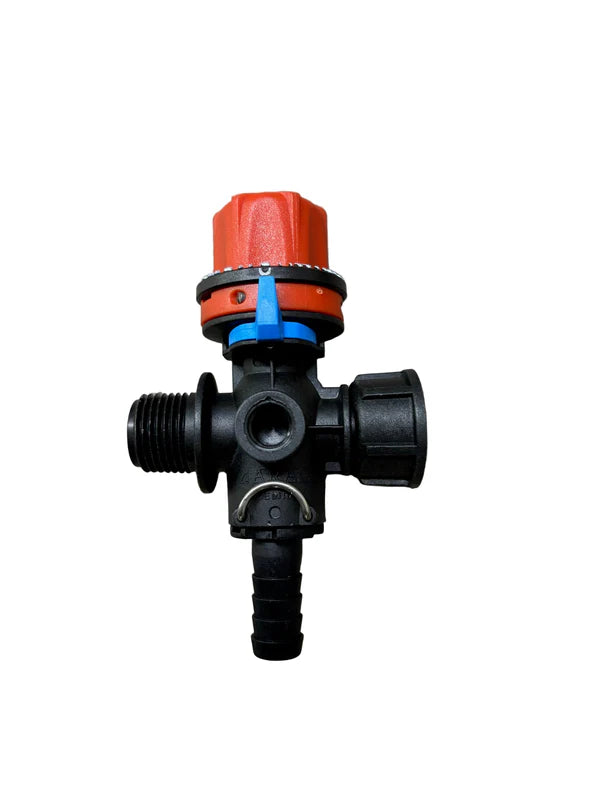 Arag 962, Regulator Valve 1/2"BSP(M) to 1/2"BSP(M) outlet port, 13mm bypass hosetail.