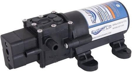 EverFlo, 12v pump 3.8L 40psi.