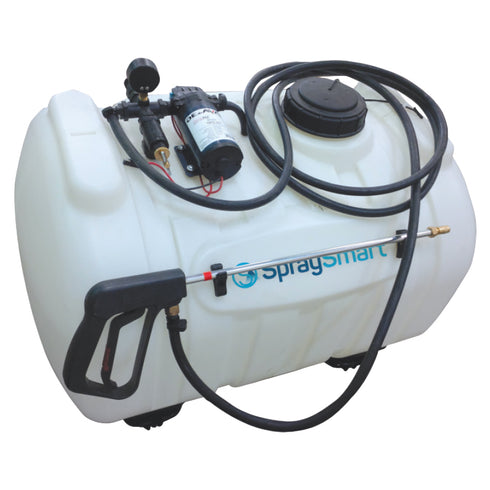 SpraySmart 225L, Deckmount Sprayer, Everflo 12V 8.3L/min 40-70psi pump, 4.5m heavy duty spray hose and Powerjet spray gun.