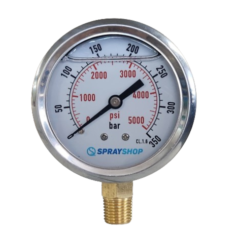 Sprayshop Waterblaster Pressure Gauge Lower Mount 63mm 0 - 5000psi