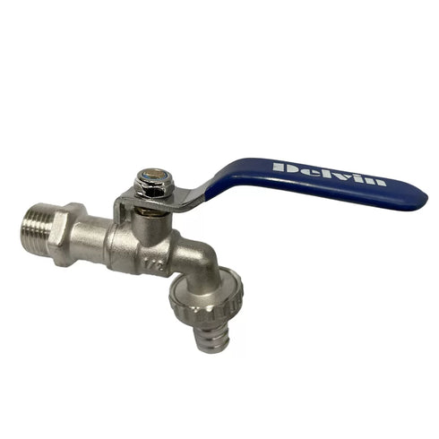 Ball Valve Hose Tap 15mm Long Handle 20mm Outlet