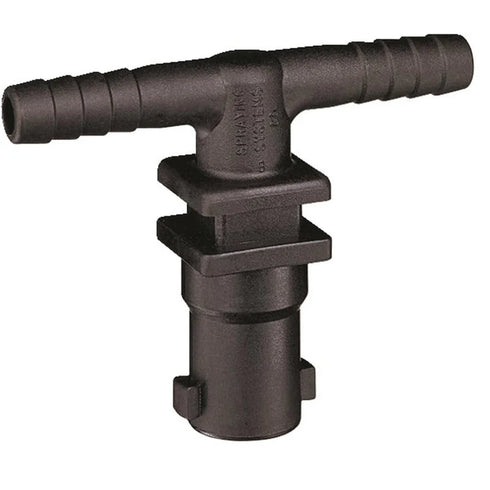 Teejet Nozzle Body QJ for dry booms, 3/8" Double hosetail, Mounts with Vari-Spacing Clamps.
