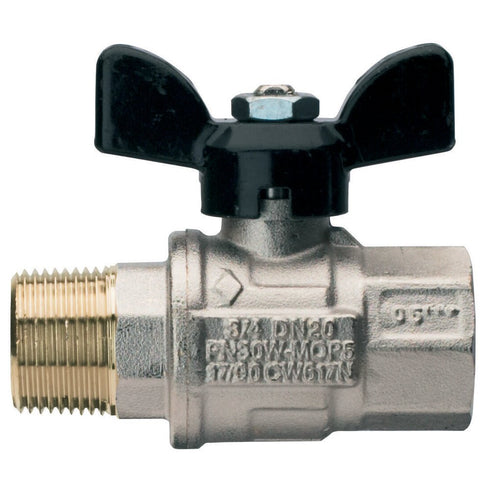 Metal Ball Valve Male - Female Butterfly Lever 15mm