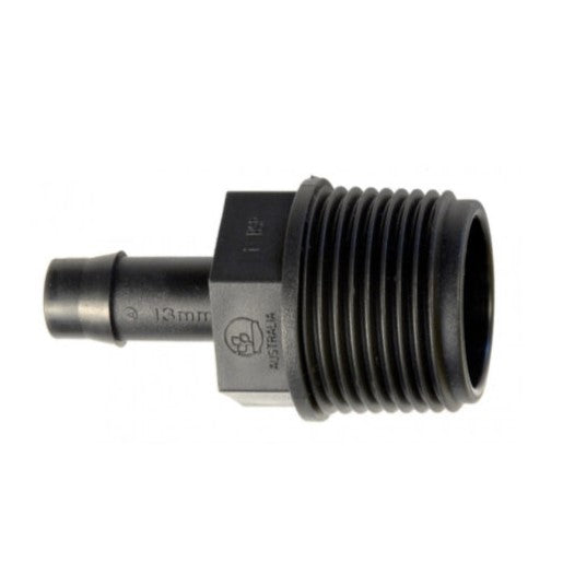 Male Hose Tail Plastic 1/2" BSPM To 3/8" 10mm Tail