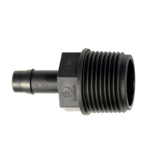 Male Hose Tail Plastic 1/2" BSPM - 1/2" 13mm Tail