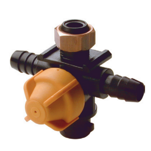 Braglia Nozzle Body for Dry Booms, thread attach 1/2" double tail