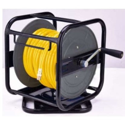 Hose Reel, c/w 30M 1/4" 6mm ID, 300psi Hose, Swivel Base