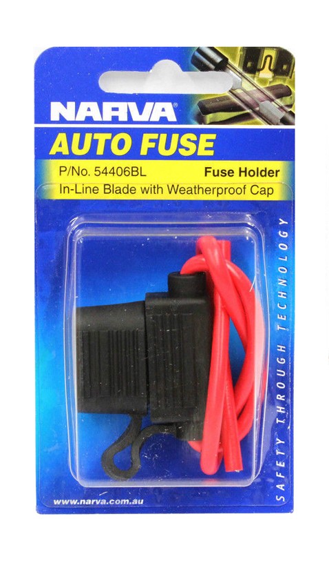 Narva Inline Standard Blade Fuse Holder with Weather Proof Cap 30 Amp