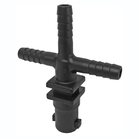 Teejet Nozzle Body QJ for dry booms 3/8" Triple hosetail, Mounts with Vari-Spacing Clamps.