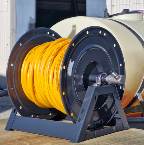 SpraySmart Deck Mount Black Hose Reel with 50 Metre Hose