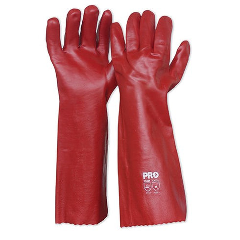 PVC Dipped Chemical Handler Glove Red 45cm Per Pair