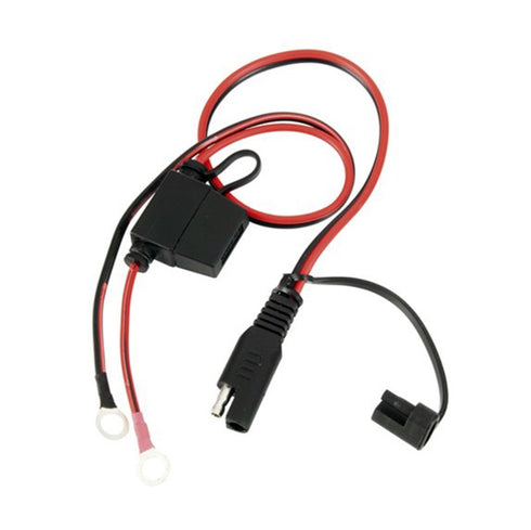 Plug to battery terminal cable, with Fuse and Holder to suit Delavan pumps.