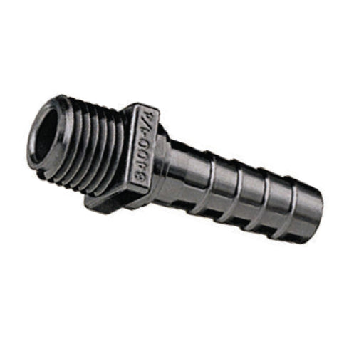 Male Hose Tail Plastic 1/4" BSPM - 3/8" 10mm Tail