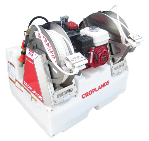 Croplands TrayPak 300 Litre Deckmount Sprayer AR 46.3L/Min Pump Twin 100 Metre RetraSpray Hose Reels & Turbo 400 Spraygun