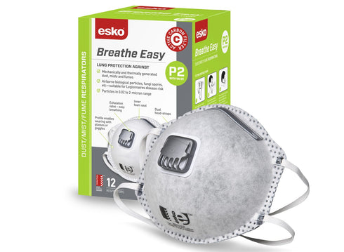 Mask Active Carbon P2 Valved 12/pk