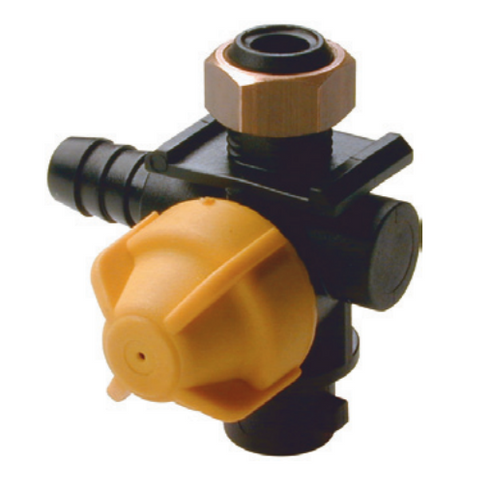 Braglia Nozzle Body for Dry Booms, thread attach 1/2" Left tail.